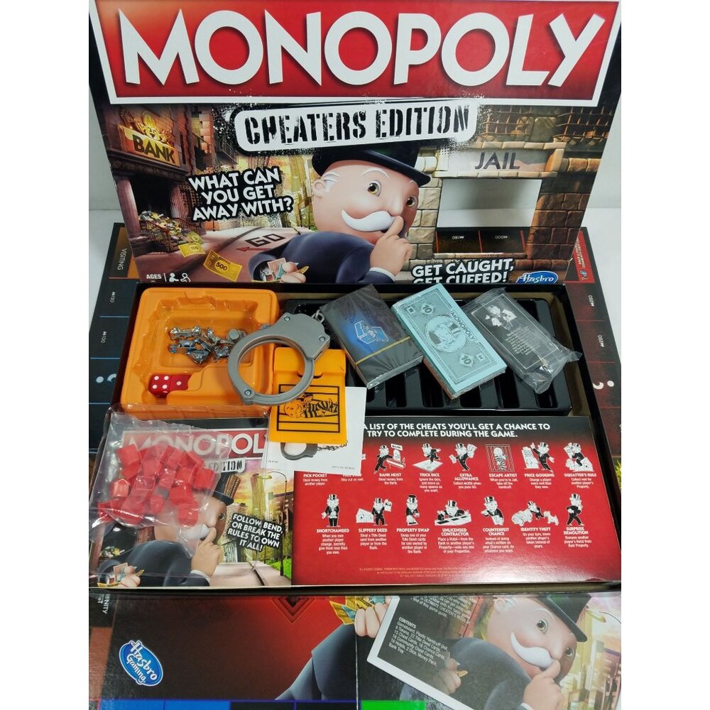 Hasbro Monopoly Game Cheaters Edition Board Game Complete Open Box